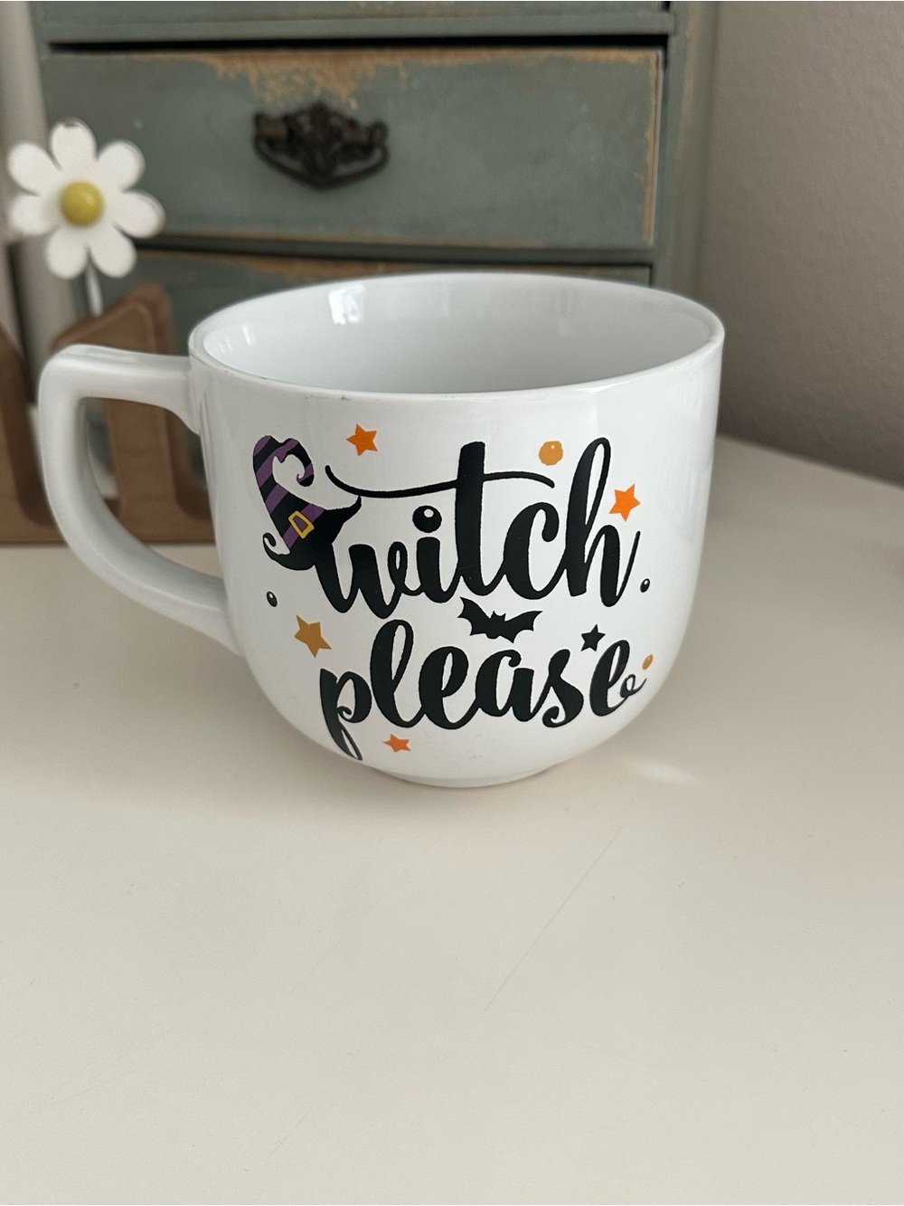 White Halloween "Witch Please" Ceramic Mug